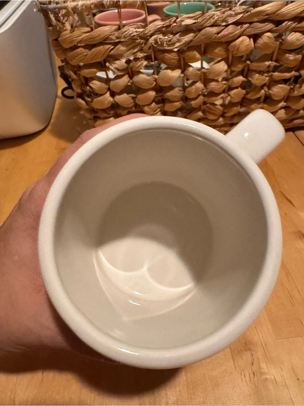 White Ceramic Coffee Mug with Snoopy Joe Cool’s Coffee Shop